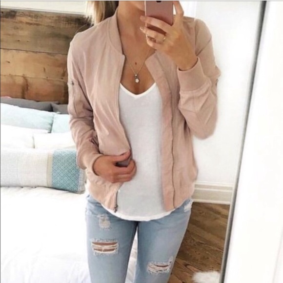 Zara Jackets & Blazers - Blush pink lightweight Zara bomber jacket